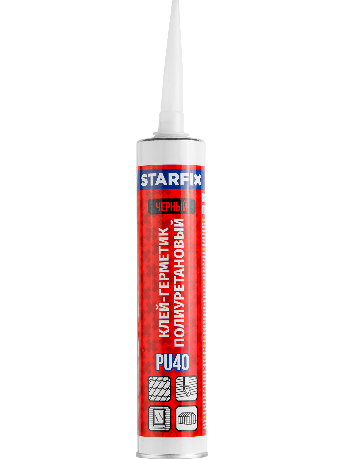 Клей-герметик полиуретановый PU40 STARFIX, черный 300 мл