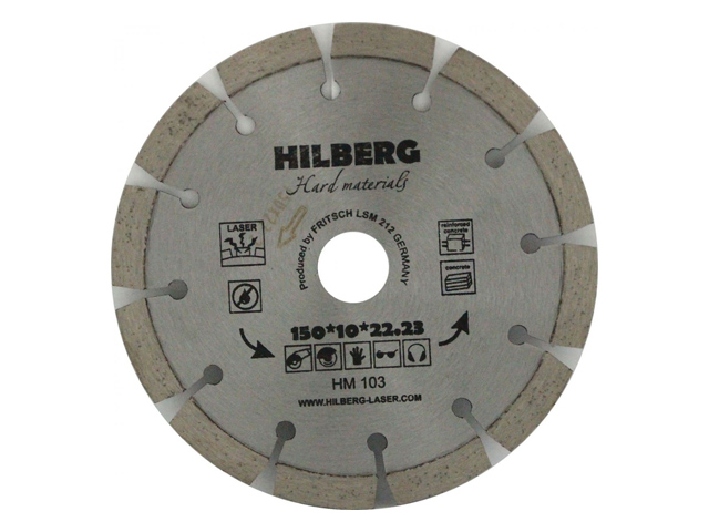 Алмазный круг 150х22,23 мм по ж/бетону Hard Materials HILBERG