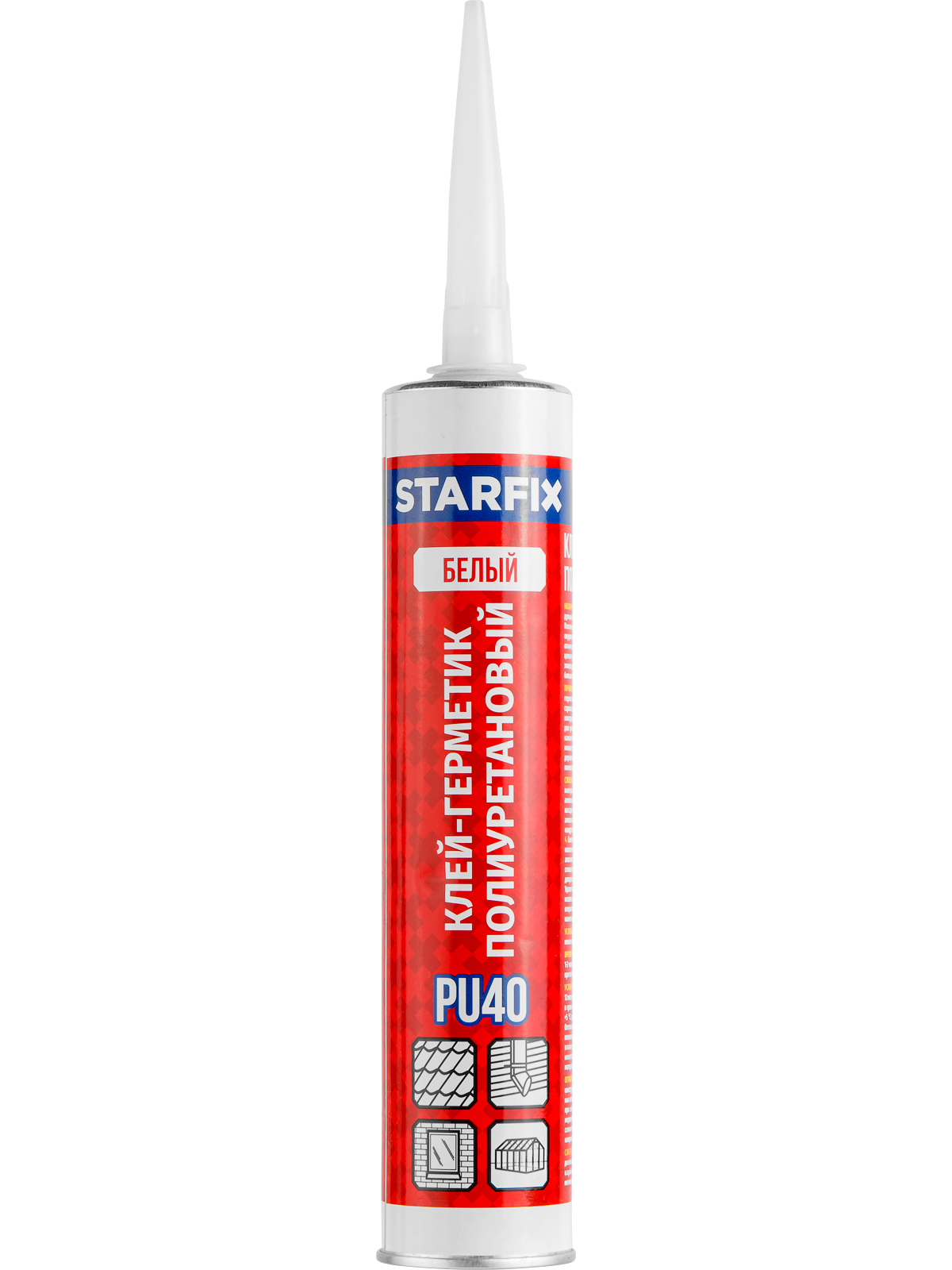 Клей-герметик полиуретановый PU40 STARFIX, белый 300 мл
