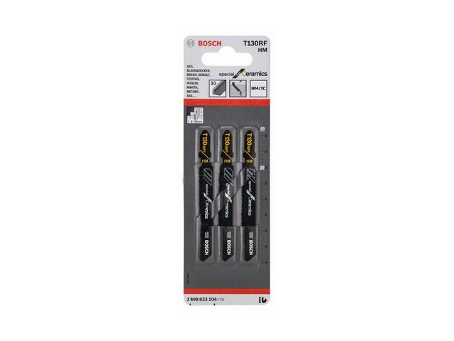 Пилка лобз. по керамике T130RF (3 шт.) BOSCH