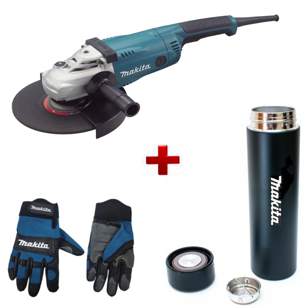 Двуручная углошлифмашина MAKITA GA 9020 в кор. + АКЦИЯ термос и перчатки в подарок