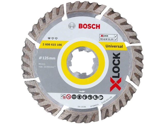 Алмазный круг 125х22,23 мм универс. сегмент. X-LOCK Standard for Universal BOSCH