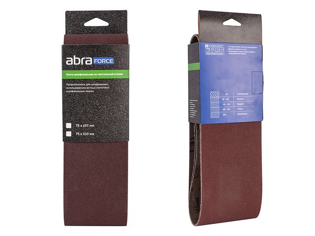 Шлифлента 75х457  P80 ткань 3 шт. ABRAforce