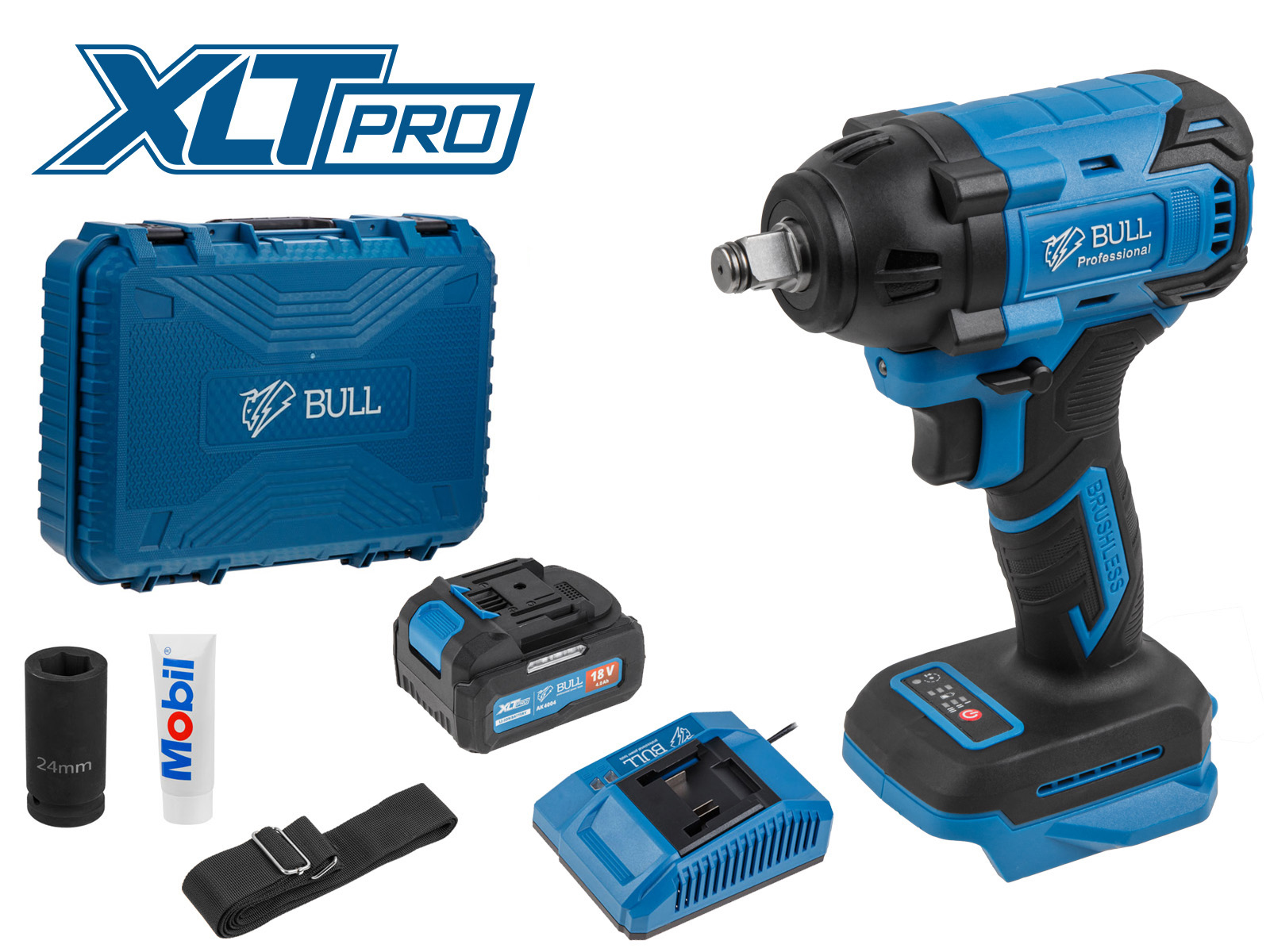 Аккум. ударный гайковерт BULL SC 1804 в чем. XLTpro БЕСЩЕТ., 18 В, 400 Н*м, 1/2