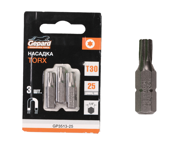 Насадка TORX T27 25мм  3шт GEPARD (GP3512-25)
